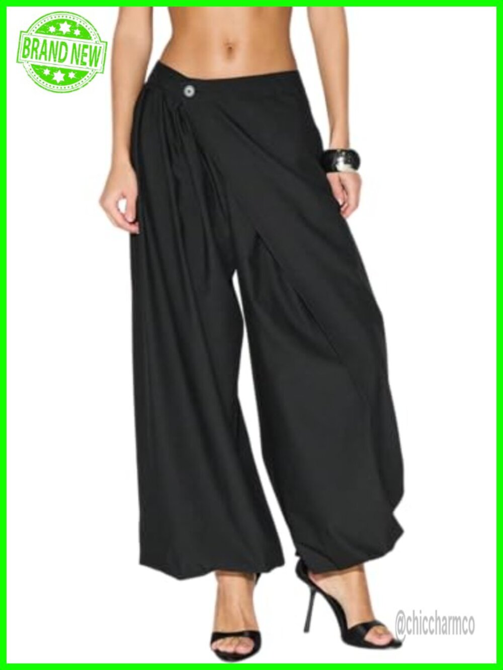Women's Barrel Dress Pants Pleated Front High Waist Wide Leg Work Slacks